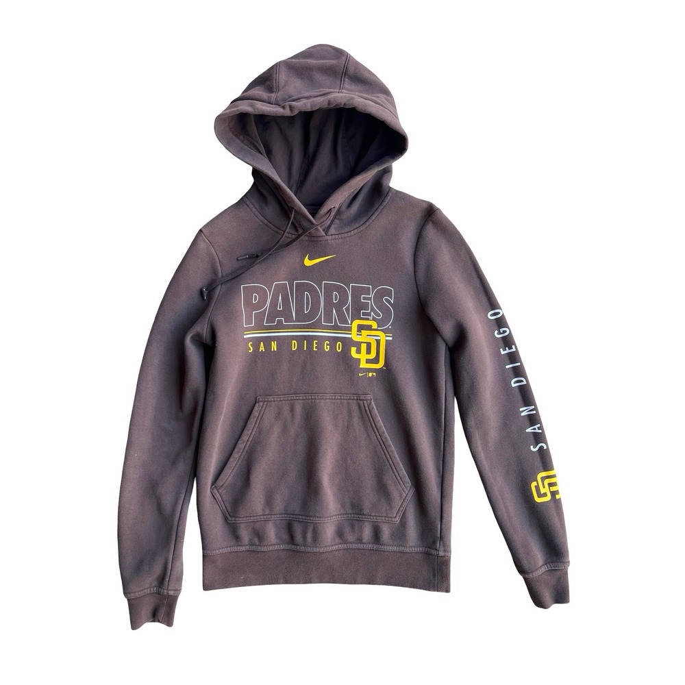 Nike San Diego SD Padres Baseball Brown MLB Logo Hoodie Mens XS Sweatshirt Cozy